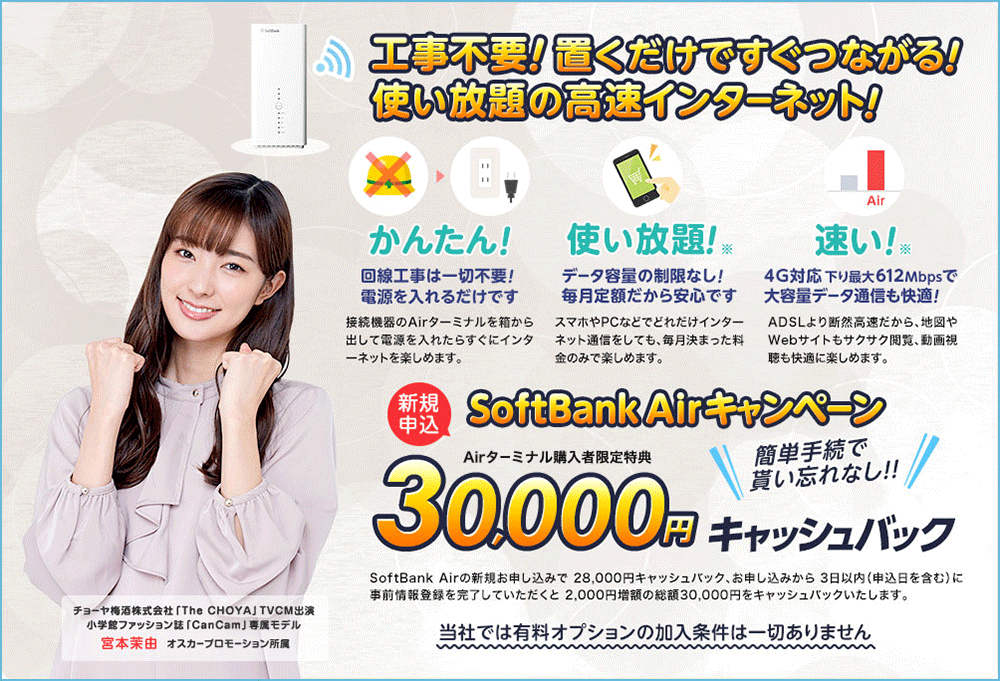 SoftBank Air 代理店「株式会社エヌズカンパニー」限定キャンペーン